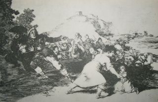  Antique Etching Offset Lithograph Francisco de Goya War Series