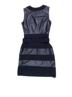 Diane Von Furstenberg womens leather christina dress $385 New