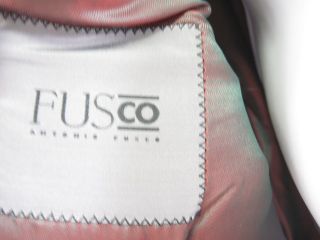 Fusco Antionio Fusco Black Wool Long Blazer Jacket 42