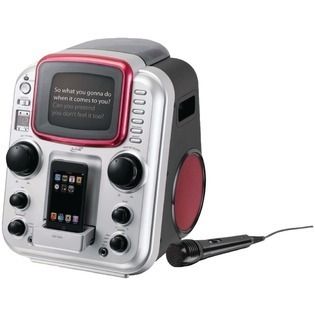 iLive IJ328 CD G Karaoke Machine with Remote Control and Dock for iPod