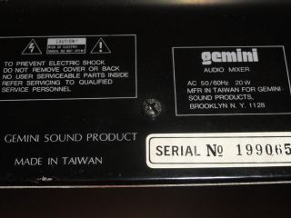 Gemini MX 6300 EC Mixer DJ Music Effects MX 6300 Audio Equipment Gear