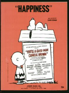 Youre A Good Man Charlie Brown 1967 Happiness Off Broadway Vintage