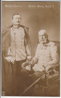 Austrian Emperors Franz Joseph I Karl in their uniforms RARE