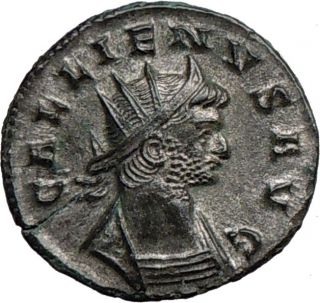 Gallienus 260AD Silvered RARE Ancient Roman Coin Uberitas Prosperity