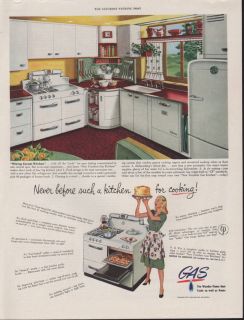 1947 Gas Stove Kitchen Appliance Cook Bakery Range Room