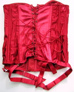 New Fredericks of Hollywood Red Satin Corset 38D 38 D