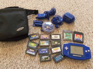 Nintendo Game Boy Advance Blue with Games and Accessories