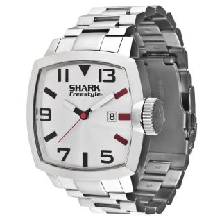Freestyle 101173 Mens Shark Jester Square Silver Dial Stainless Steel