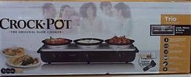 Crock Pot 3 3qt Trio Cook Serve Buffet Server Cooker Receipe Book