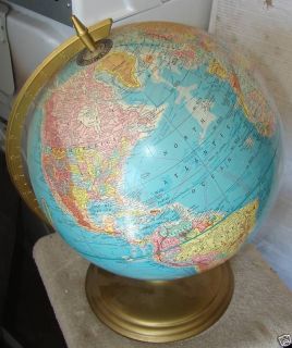 George F Crams C768 World Globe Map 11 in Diam