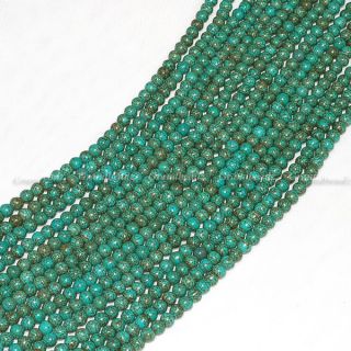 4mm Green Turquoise Gemstone Loose Beads Round 16 GB173