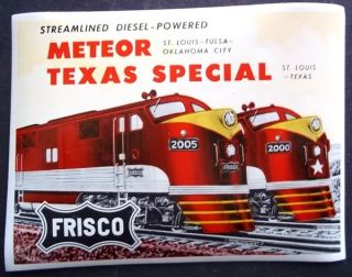 STL SF Frisco Railroad Luggage Baggage Sticker Name Train Meteor Texas
