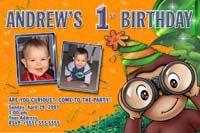 Curious George Monkey Boy Girl Personalized Photo Birthday Party