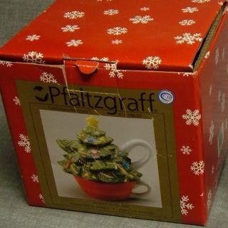  Pottery Heritage Christmas Tree Sculpted Tea Pot for One in Orig Box