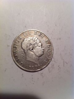 Antique Silver Coin Georgius III Dei Gratia 1820