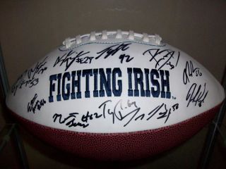 Notre Dame Fighting Irish 2012 Team Signed Autographed Logo Football w
