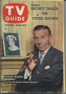1958 Vintage TV Guide George Burns Gracie Death