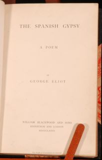  beautiful first edition copy of George Eliots poem The Spanish Gypsy
