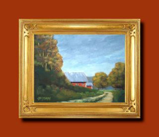 George H Grimm Up to The Barn Impressionist Painting