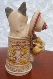 Harmony Kingdom Gertrude in Lidded Stein with Mice and Mouse on Handle
