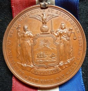 Civil War Gettysburg Veteran Medal New York Vols 30th Anniversary 1893