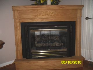 Gas Vent Free Fireplace with Oak Corner Mantel