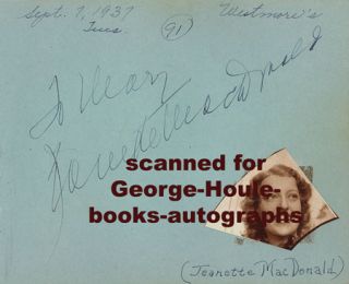Jeanette MacDonald George E Stone Autographs 1937