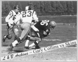 Gary Collins Browns Redskins 1963 GM Photo Old Helmet