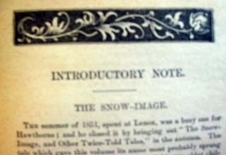 description the snow image and other twice told tales by nathaniel