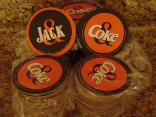 Pack of 50 Jack Jack Daniels and Coke Coca Cola Double Sided Coasters