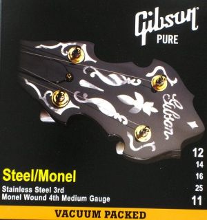 Gibson Banjo Strings Monel Wound 4th 012 025 3 Sets