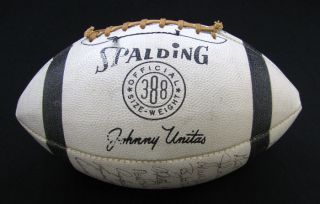 this official johnny unitas spalding football contains 38 signatures