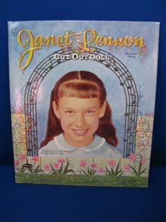 ORIGINAL JANET LENNON PAPER DOLL FOLDER 1959 W/ DOLLY TWINS WAVY HAIR
