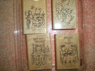 Stampin Up Mice Messages 99 Set of 4 Get Well Friend RARE