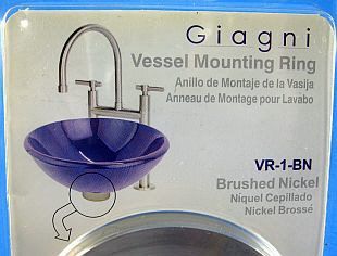 Giagni Vessel Mounting Ring for Glass Metal Bowls Brushed Nickel VR 1