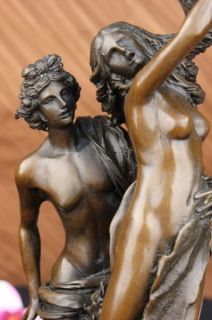Signed Bernini Apollo and Daphne Bronze Sculpture Mythical Marble Base