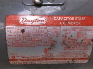 Dayton 5K683B Motor 1 2 HP General Capacitor Start
