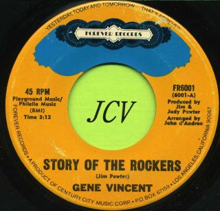Gene Vincent Story of The Rockers Pickin Poppies Rockabilly 45 RPM