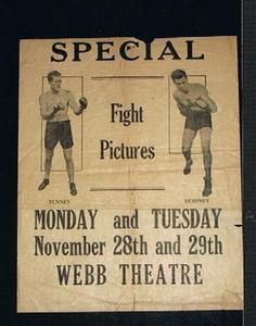 RARE 1927 Gene Tunney vs Jack Dempsey Boxing Poster