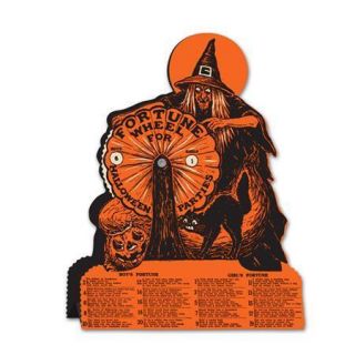 Vintage Beistle Reproduction Witch Fortune Wheel Game Halloween
