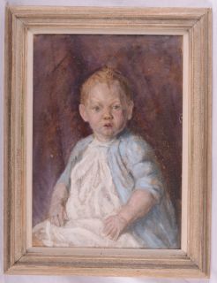 George Warner Allen 1918 1988 Oil Portrait of Child Gallery Label