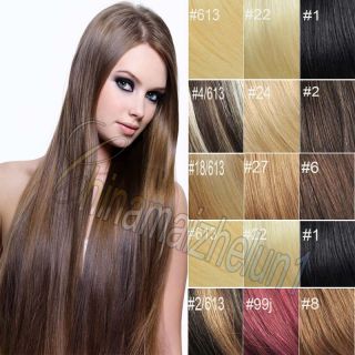 Glamour~70g 7pcs15 Clip in Human Hair extensions Real Dark Brown #2