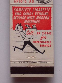 1950s Matchbook Daggetts Vending Service Glens Falls NY