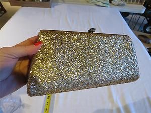  Gold Glitter Metallic Clutch Handbag Sparkles Classic Clutch