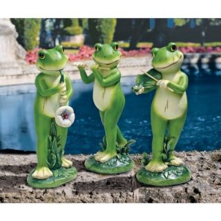 Swinging Boogie Woogie Garden Frog Jam Trio Home Yard Statue Products