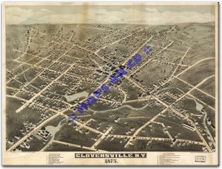 1875 Gloversville New York Fulton County NY USA Map CD
