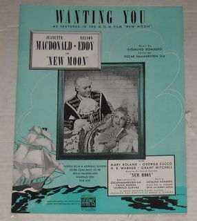 1928 New Moon Film Soundtrack Sheet Music Jeanette MacDonald Nelson