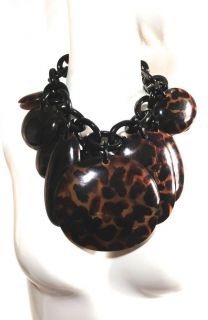 Vintage Gerda Lynggaard MONIES Brown Tortoise Horn Large Huge Necklace