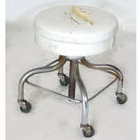 pedigo chrome vintage pedigo chrome adjustable stool white vinyl seat