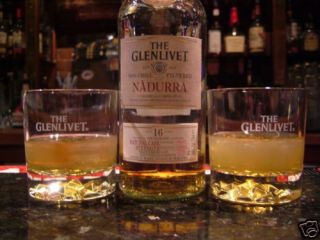 Set of 4 Classic Scotch Glasses Heavy Bottom Glenlivet